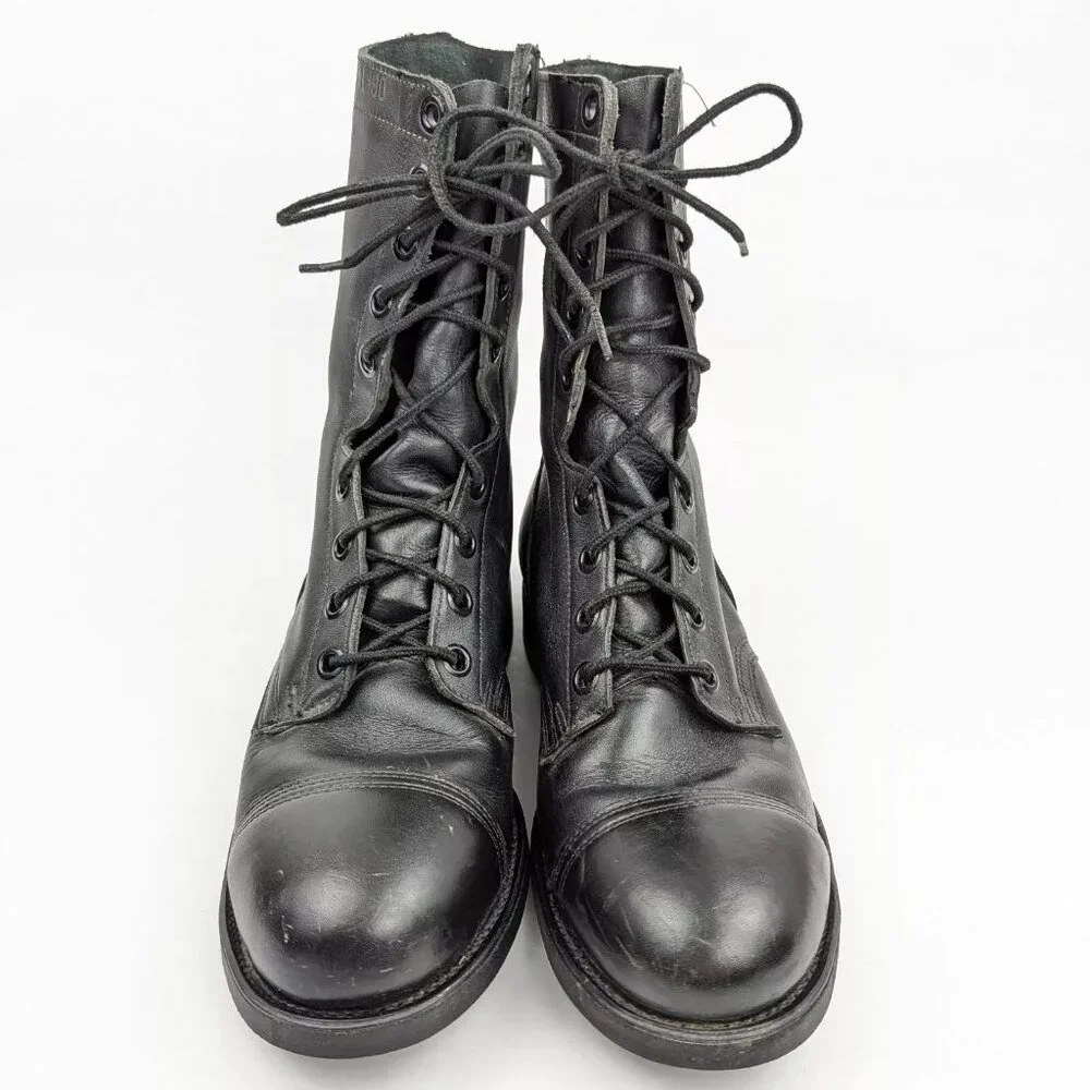 Vintage 1983 / 75 Black Combat Boot Size 9 1/2 9.5 Steel Toe 1-90 Army Military - Picture 4 of 10